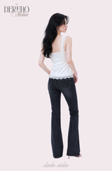 Silk lingerie lace sleeveless top