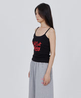 CONY CALL OUT BABY RIB TANK TOP / BLACK