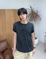 フェレール ヴィンテージ リブド ヘンリーネック ショートスリーブ Tシャツ