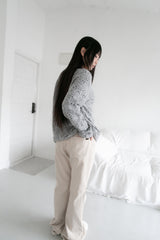 deep neck punching knit top(2colors)