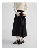 Soft ruffle striped asymmetrical flare skirt