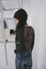 バックシースルーエンジェルロングスリーブTシャツ