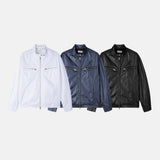 Loose glossy biker jacket