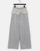 コハシフォンレースレイヤードツーウェイスウェットパンツ
