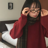 Warmk Vintage Checked Winter Scarf
