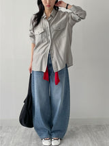 オーシャンテンセルシースルーラウンドネックTシャツ