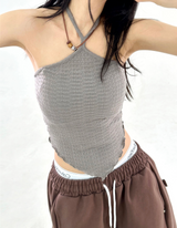UNIQUE HALTER BUCKLE STRAP SLEEVELESS🤍💚🖤 - 3 COLORS