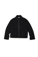 (BASE) MONO KNIT ZIP UP (BLACK)