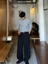 ワッフルダイアゴナルボタンクロップロングスリーブTシャツ