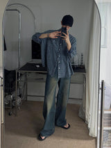 Awesome Super Long Wide Denim Pants (5color)