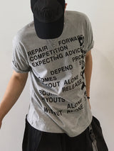 Awsome Lettering Short-Sleeved T-Shirt 4C