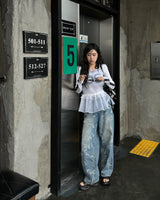 Ribbon washing denim
