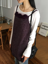 Elt ボカシシャーリングストラップスリムフードTシャツ