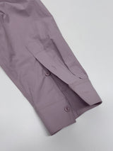 Creme Two-Pocket Cotton Over Fit Shirt