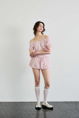 MINI HEART TWO WAY BLOUSE / WHITE
