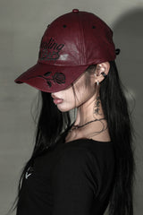 DYB レザーボールキャップ #ワイン