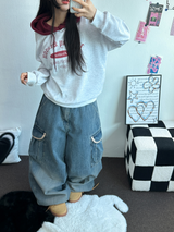 ハイクオリティ💍💎 リップバルーンパラシュートデニムパンツ 🤎2 サイズ