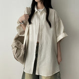 Gashu Embo Stripe Boxy Fit Short Sleeve Shirt