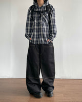 P.O Checked Hooded Shirt