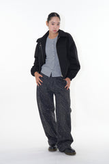 Ghibli pattern cotton wide pants