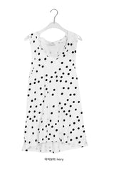Oshion Side-Slit Twist Dot Layered Sleeveless