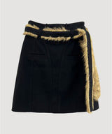 FUR BELT MIDI SKIRT