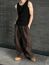 [Unisex]ダーツカーゴワイドパンツ(2color)