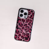 [magsafe glass] leopard fur case - pink