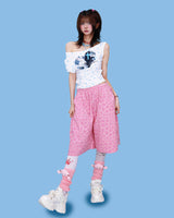 bunny one-shoulder crop T