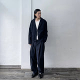 Structured Pleated Wide Pants