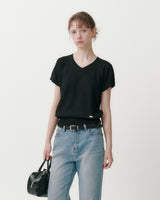 [MADE] New oven V-neck linen short sleeve knit