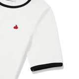 KIRSH PLAIN SLIM FIT RINGER T-SHIRT - WHITE