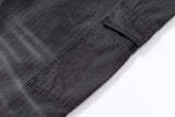 WASHED FADED HAND-WIPED WHISKER RANDOM STITCH HERRINGBONE CHINO