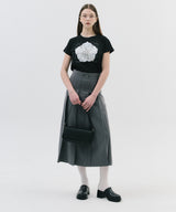 フラワーDロゴTシャツ_ブラック