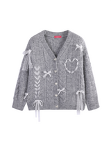 (NEW COLOR) Dearlin Lace Oversized V-Neck Knit Cardigan