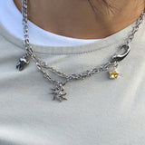 tooth gem necklace (yellow)