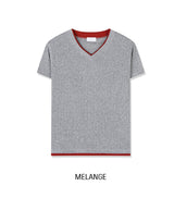 Ladies Layered V-Neck Short Sleeve T-Shirt