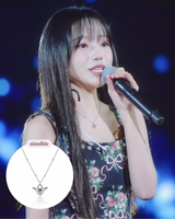 [チョ・ユリ, チュウ Necklace] エンジェリックハートロックレイヤードネックレス - Silver Color