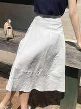 Shoebill Seersucker Flare Long Skirt