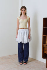 Wave frill skirt_ivory