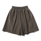 CURVE LINE TRACK HALF PANTS BROWN