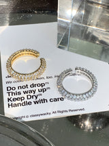 Twinkle cubic open ring(2color)