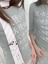 エンジェル 3/4 スリーブTシャツ