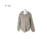 Krun Duffle Button Pocket Hood Knit Cardigan