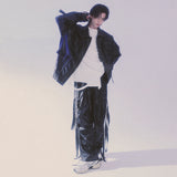 glossy strap shirt_black