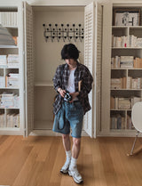 ポリー ショート バミューダ デニムパンツ