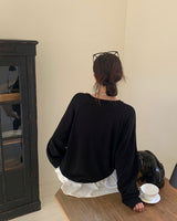 [MADE] Silhouette, summer V-neck loose fit knit