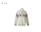 Pico Snow Nordic Collar Two-Way Knit Zip-Up
