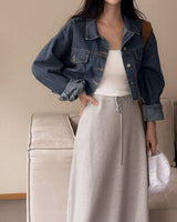 Hazel cropped denim jacket