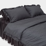 Dust-Free Gingham Check Frill Duvet Cover - SS size